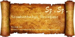 Szombathelyi Szixtusz névjegykártya